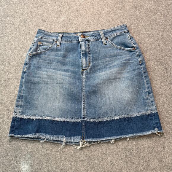 Women's Joe's Jeans The Wasteland High‎ Rise Denim Patchwork Mini Skirt Size 28 - Picture 2 of 8